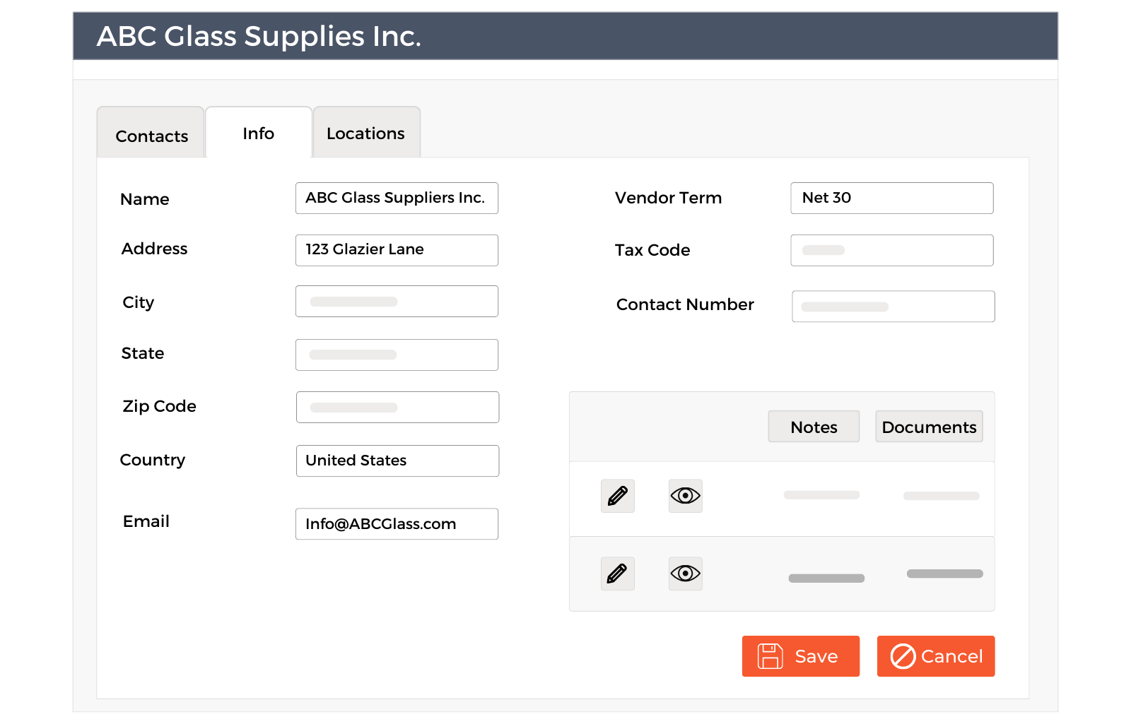 GlassManager Vendor Details