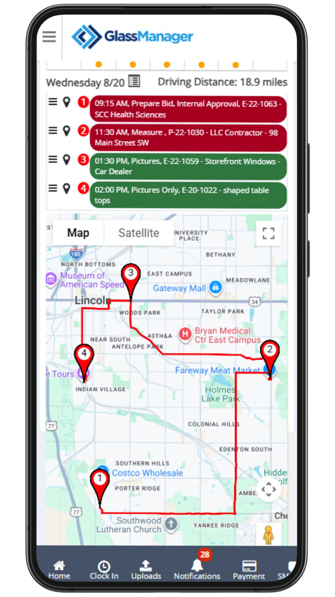 GlassManager Route Map