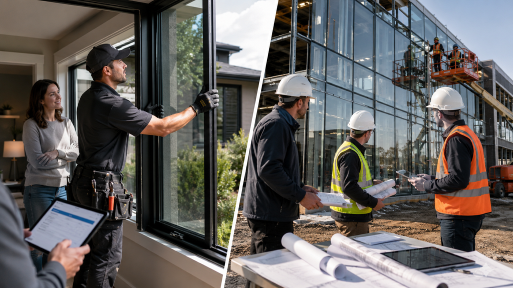 Managing Residential vs Commercial Glass Projects: What’s Different?